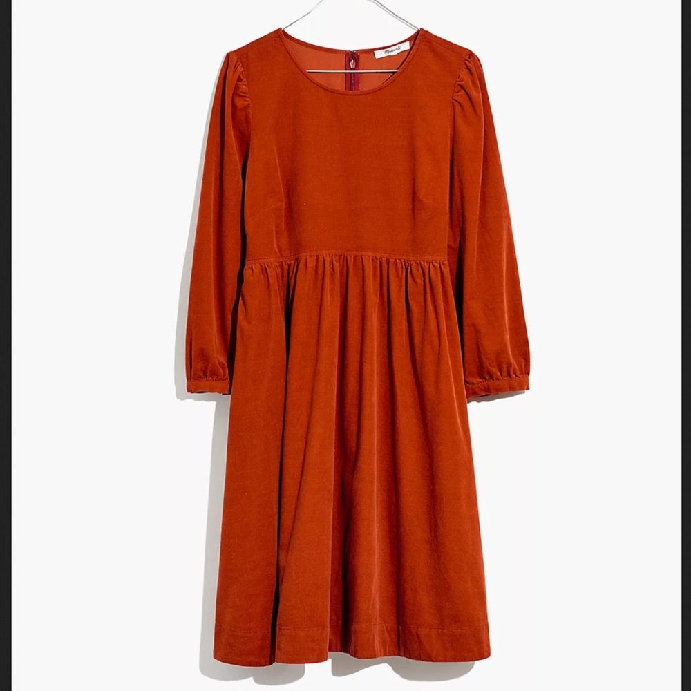 Madewell - Corduroy Puff-Sleeve Mini Dress